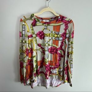 Weill Printed Stretch Top Viscose Long Sleeve *895